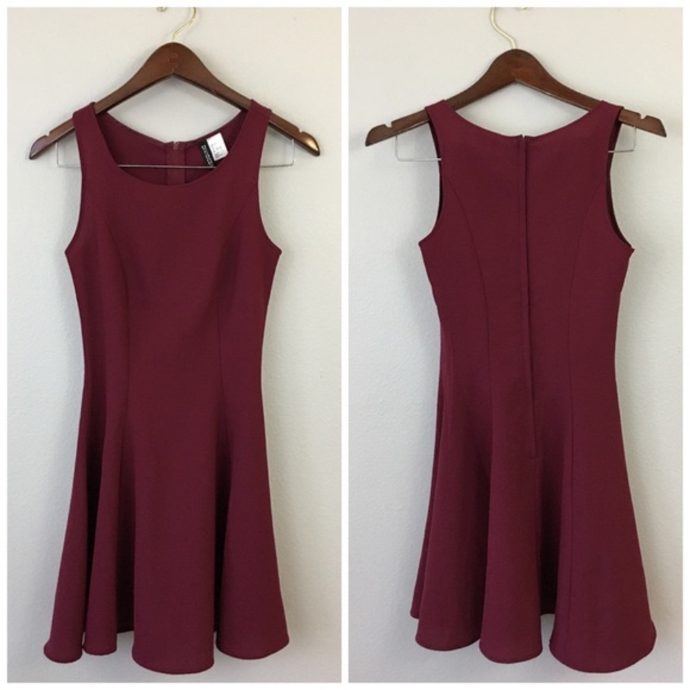 H&M Burgundy Sleeveless Mini Dress